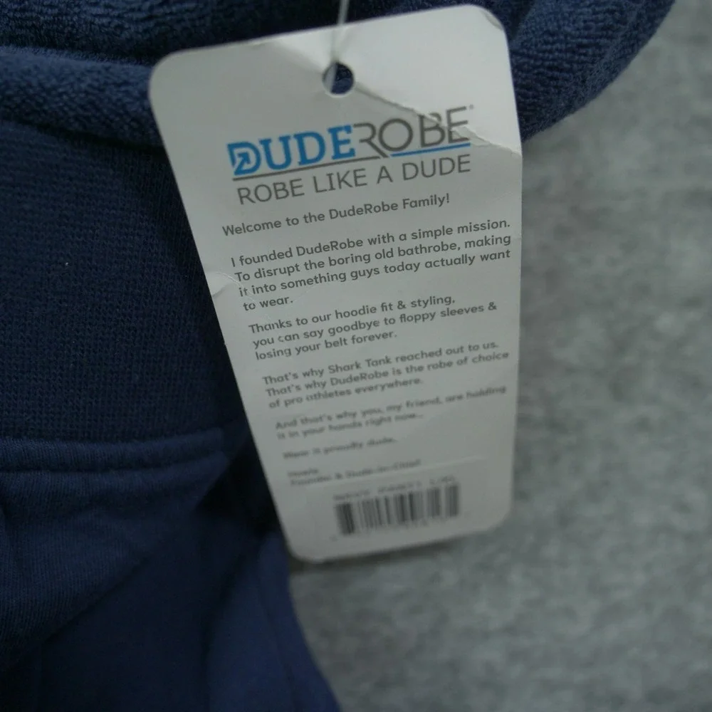 Dude Robe Pants Mens  Extra Large Blue French Terry Cloth Lounge Sleepwear New